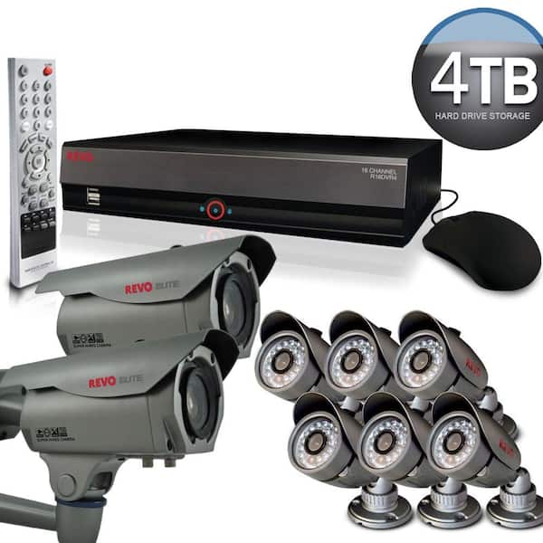 Revo Elite 16 CH 4TB Hard Drive Surveillance System with (6) High Resolution Cameras & (2) Commercial Grade Cameras