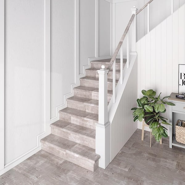 Vinyl Limestone Stair Treads Vinyl Stair Treads The Home Depot