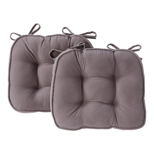 Hyatt Gray Microfiber Chair Pad (Set of 2)