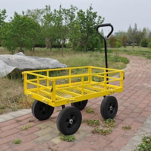 4.2 cu. ft. Metal Garden Cart Yellow