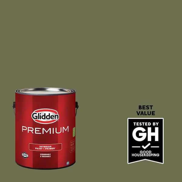 Glidden Premium 1 gal. PPG1125-6 Toy Tank Green Flat Interior Latex Paint