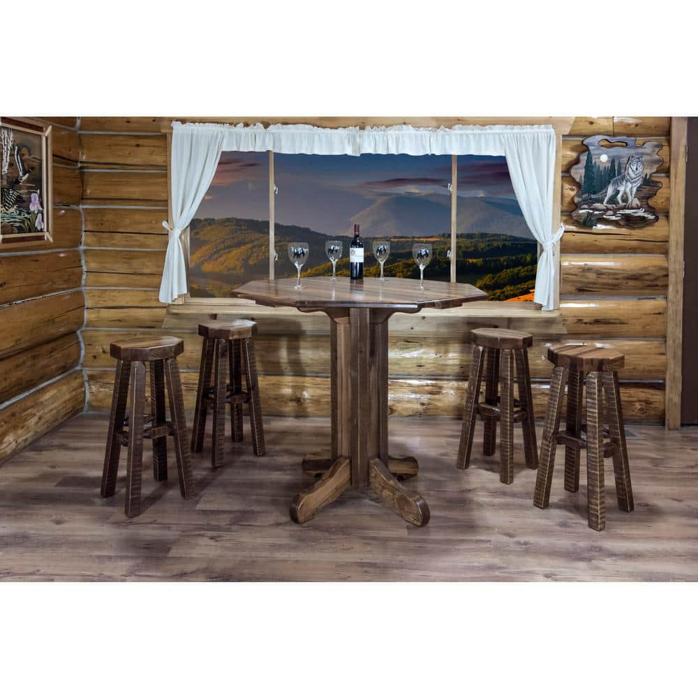 Early American Reclaimed Wood 45" Octagonal Bar Table