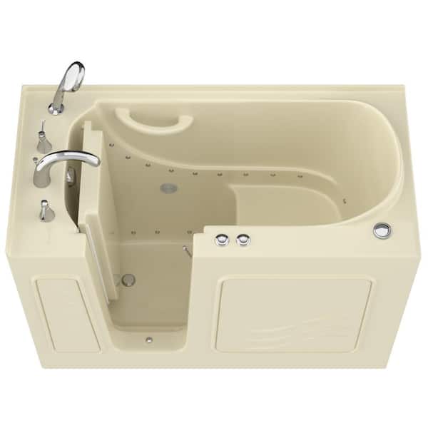 Universal Tubs HD Series 26 in. x 53 in. Left Drain Quick Fill Walk-In Air Tub in Biscuit