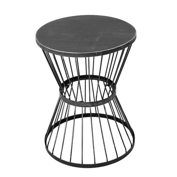 Cisvio 16 in. Metal Outdoor Side Table Black D0102H7FDMX The Home Depot