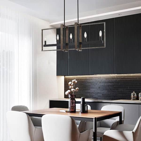 Vanity Art Amiens 5-Light Darkwood/Black Linear Pendant
