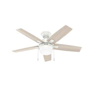 Anisten 44 in. Indoor Fresh White Standard Ceiling Fan with LED Bulbs Included
