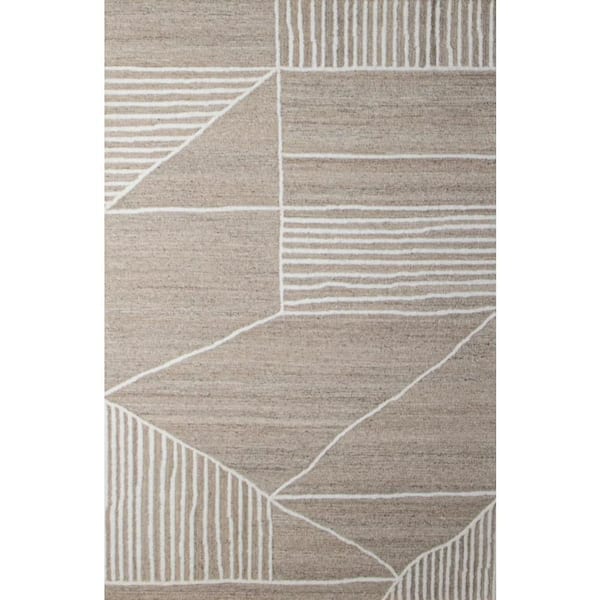 BASHIAN Verona Beige  4 ft. x 6 ft. (3 ft. 6 in. x 5 ft. 6 in.) Geometric Transitional Accent Rug