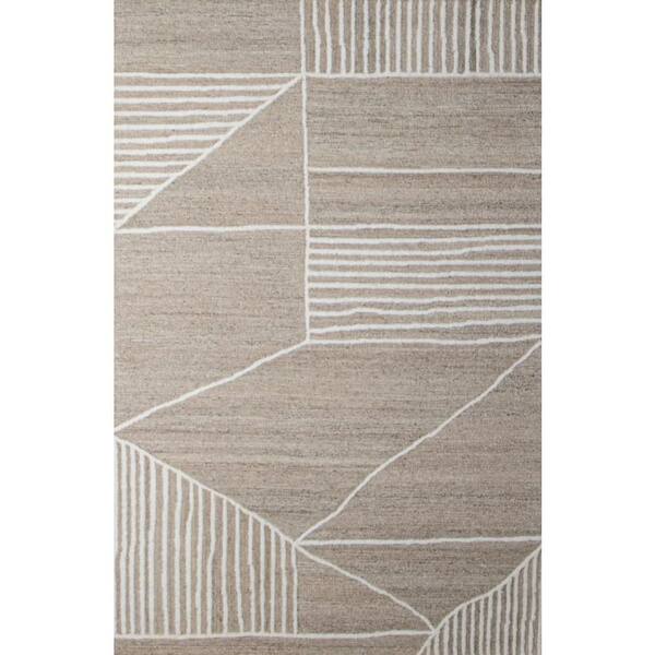 Verona Beige 9 ft. x 12 ft. (8 ft. 6 in. x 11 ft. 6 in.) Geometric Transitional Area Rug