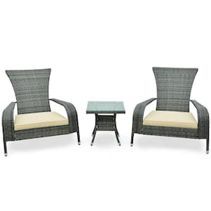 3-Piece Wicker Patio Conversation Seating Set