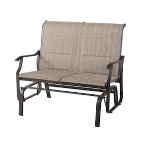 Riverbrook Espresso Brown 2-Person Steel Outdoor Patio Padded Sling Glider