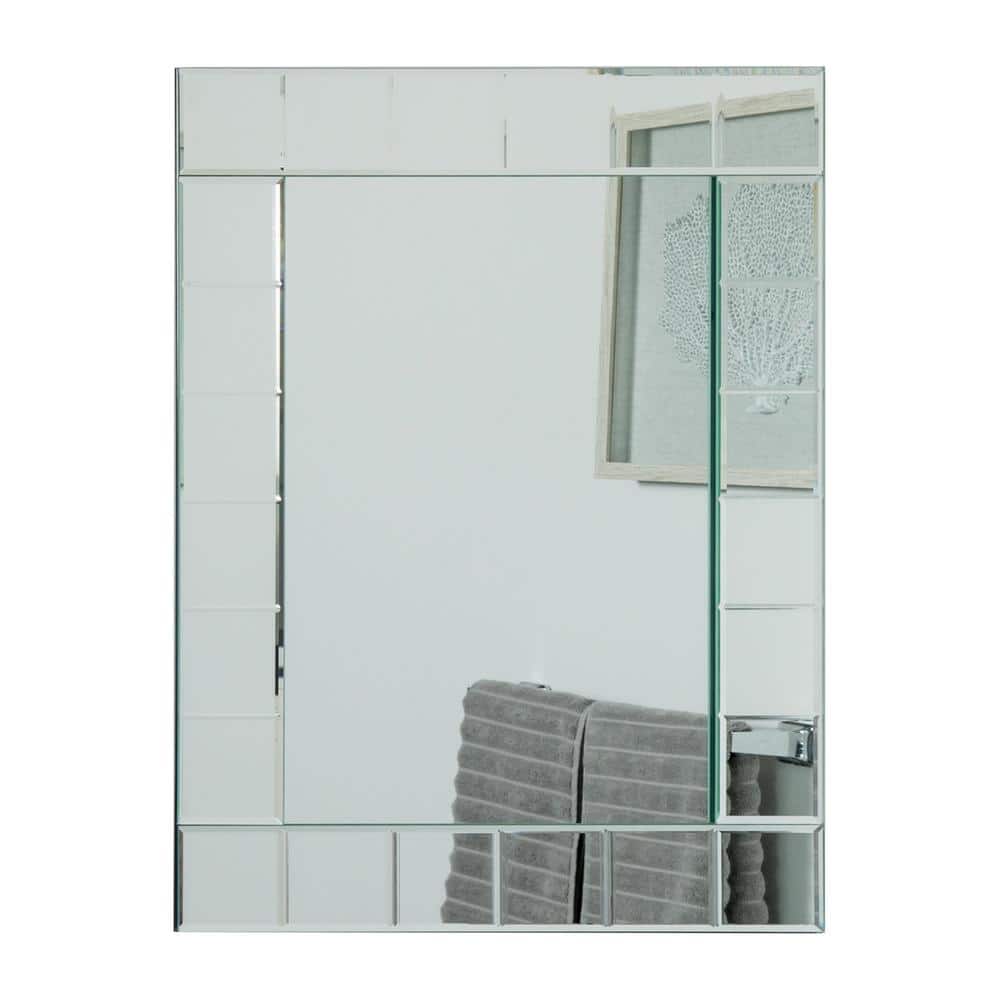 Decor Wonderland 24 in. W x 32 in. H Rectangular Beveled Edge Frameless