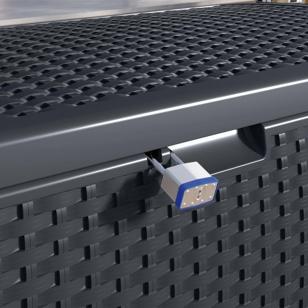 Cyberspace Lockable Resin Wicker Outdoor Deck Box
