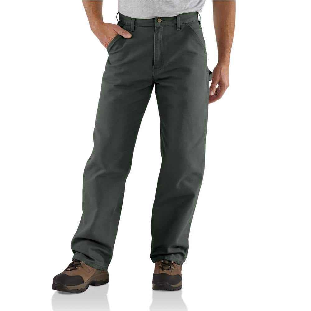 Carhartt Men's 34 in. x 32 in. Gravel Cotton/Spandex Rugged Flex Rigby Dungaree  Pant 102291-039 - The Home Depot