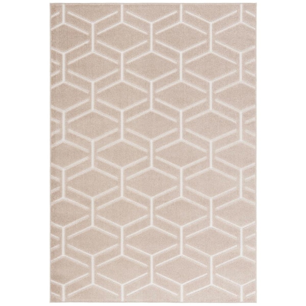 Stella Beige 8 ft. x 10 ft. Geometric High-Low Indoor/Outdoor Area Rug