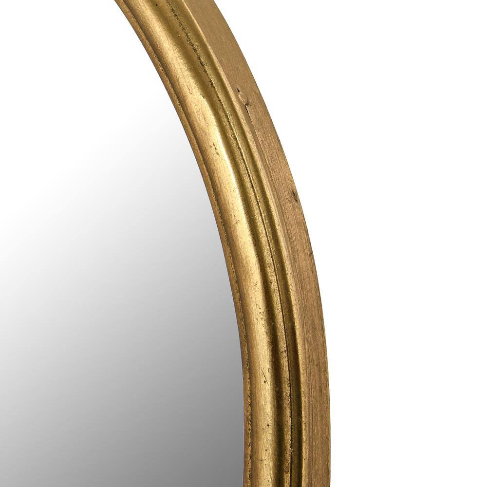 Arched Gold Metal Framed Wall Mirror, 24" x 36"