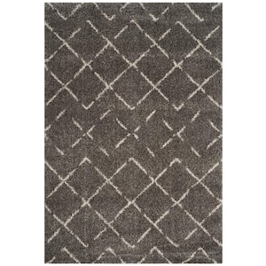 Arizona Shag Brown/Ivory 5 ft. x 8 ft. Geometric Area Rug