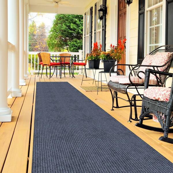 Mohawk Home Ribbed Utility Mat Grey, 2 x 5 Runner