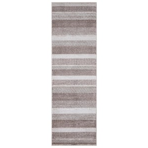 Positano Collection Toscano Brown 2 ft. x 7 ft. Stripe Runner Rug
