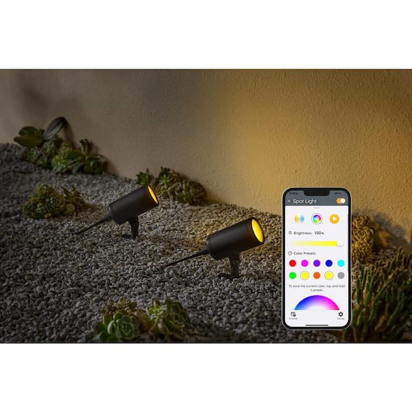 本日限定セール【新品】 IN THE SPOTLIGHT LIMITED SET Hampton Bay Smart Black RGBw Hardwired Integrated LED Outdoor