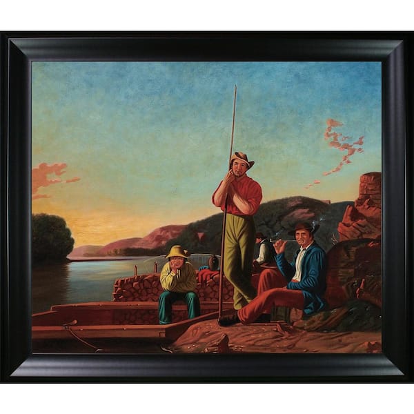 LA PASTICHE The Wood-Boat, 1850 by George Caleb Bingham Black Matte Framed Culture Oil Painting Art Print 25 in. x 29 in.