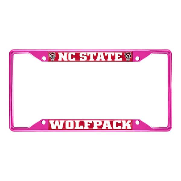 FANMATS Universal Fit North Carolina State University License Plate Frame - Pink