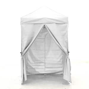 5 ft. x 5 ft. White Instant Canopy Pop Up Tent with 4-Removable Sidewall Panels, Adjustable Height, Wheeled Carry Bag