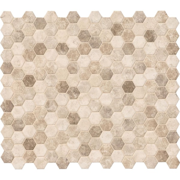 MSI Sandhills 2 in. Hexagon 12 in. x 12 in. x 0.24 in. Glass Mesh-Mounted Mosaic Wall Tile (0.98 sq. ft./Each)