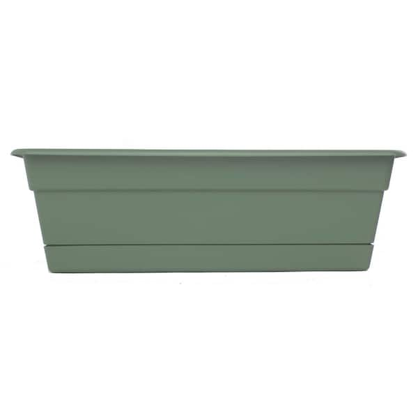 Dura Cotta 18 in. L x 7.5 in. W x 5.75 in. H 8 qt. Rectangular Basil Plastic Indoor/Outdoor Window Box Planter