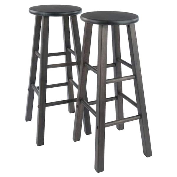 Winsome Wood Element 29 In Oyster Gray, Wooden Swivel Bar Stools No Back