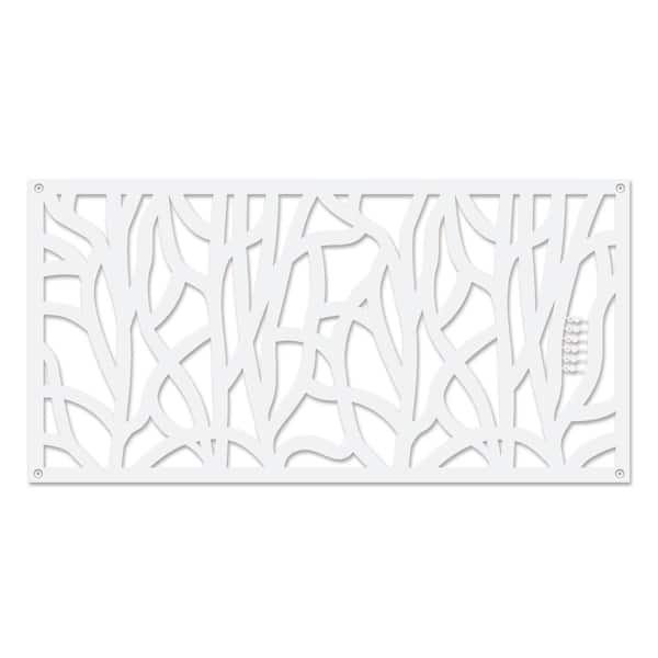 GRID AXCENTS Willow 48 in. x 24 in. White Polypropylene Multi-Purpose Decorative Panel