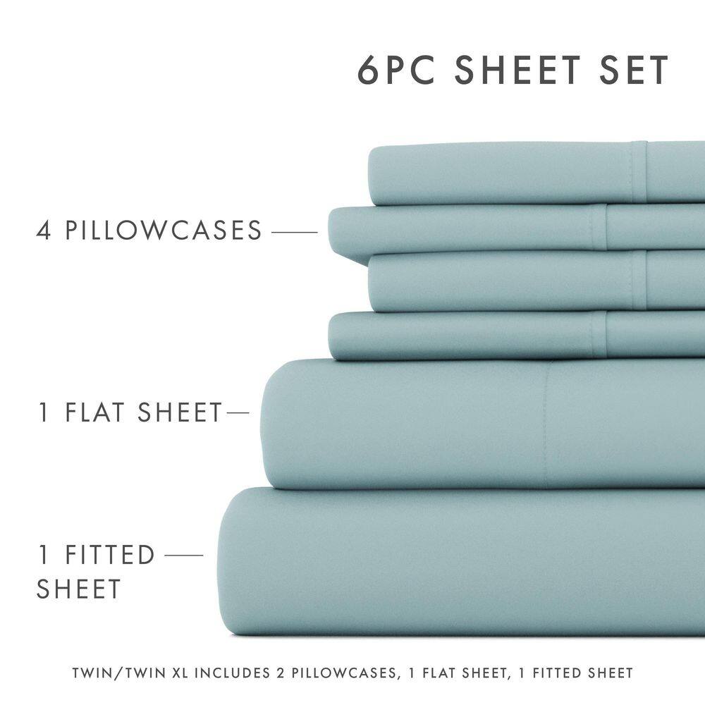 Ocean Blue California King Deep Pocket Microfiber Sheet Set
