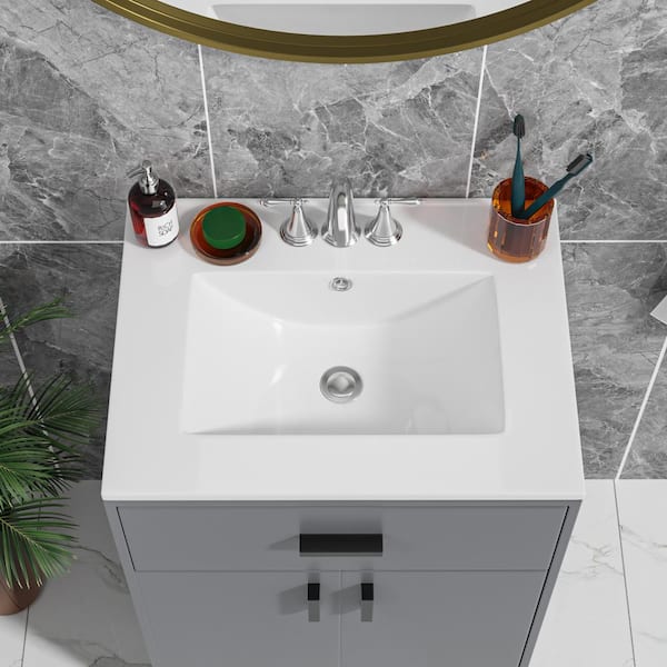 Sarlai 24 in. W x 18 in. D Porcelain Ceramic Drop In Single