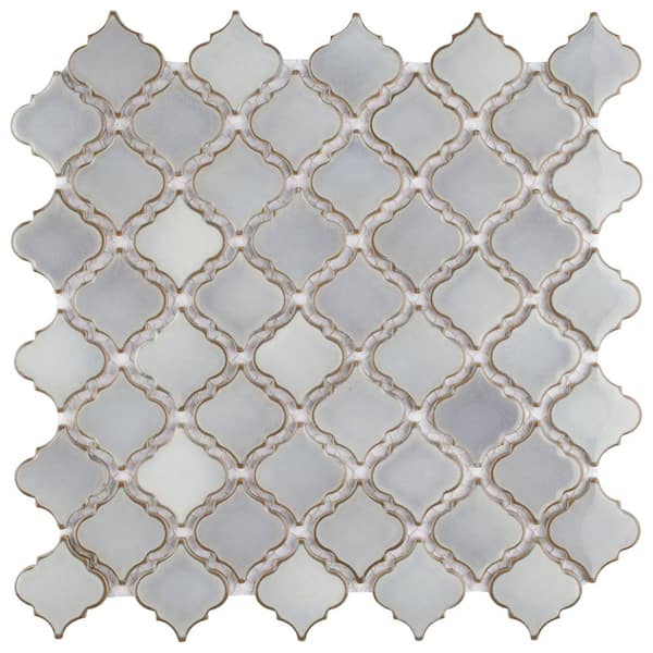 Merola Tile Hudson Tangier Grey Eye 6 in. x 6 in. Porcelain Mosaic Take Home Tile Sample