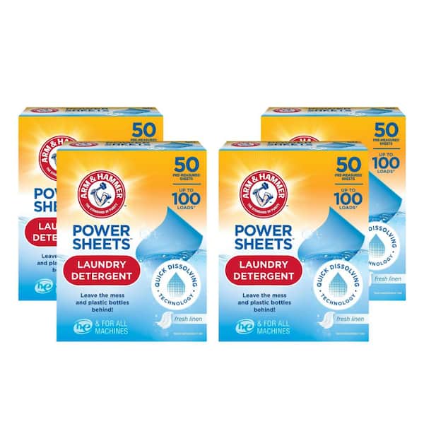 ARM & HAMMER Fresh Linen, Power Laundry Detergent Sheets, 50-Count  4-Pack