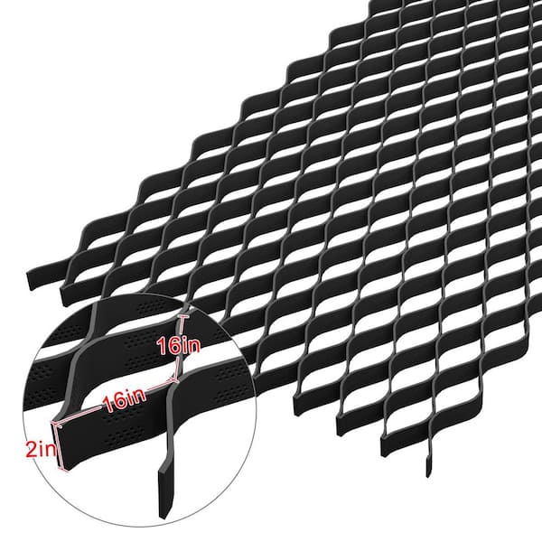 Wellco 10 ft. x 33 ft. x 2 in. Plastic Ground Geo Grid Erosion Control Geocell for Gentle Slope and Temporary Drainage Channel