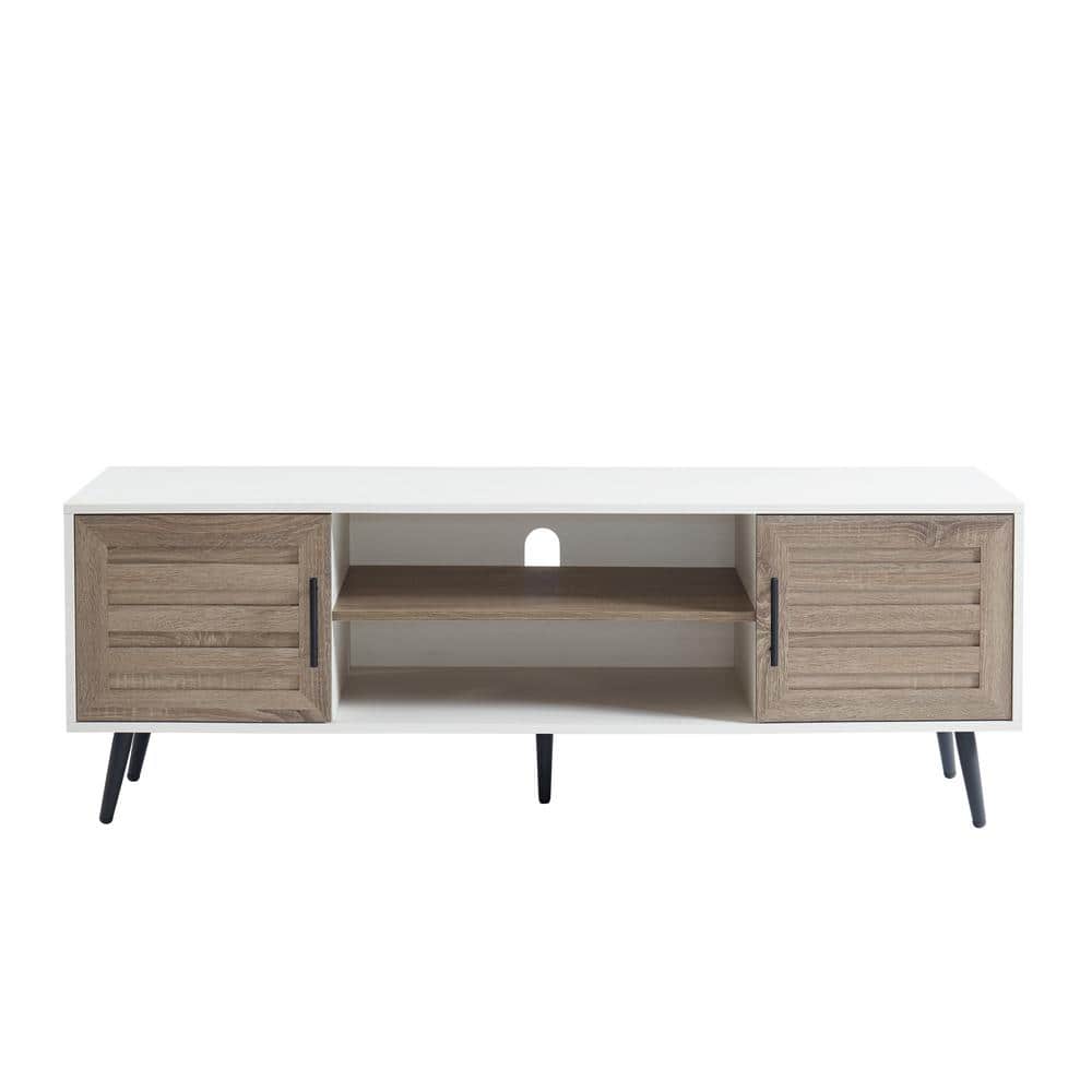 Buy Hubert TV Unit in Classic Walnut & Frosty White Finish for TVs up to  55\ at 52% OFF by Das