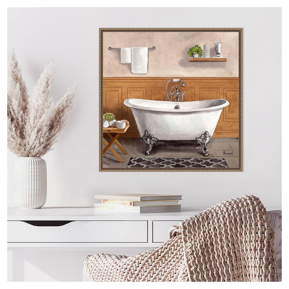 Serene Bath I Bronze Floater Frame Canvas Wall Art