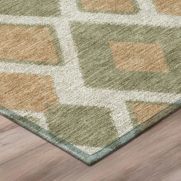 Chantille Machine Washable Indoor/Outdoor Abstract ACN3021 Olive 3 ft. x 4 ft. Area Rug