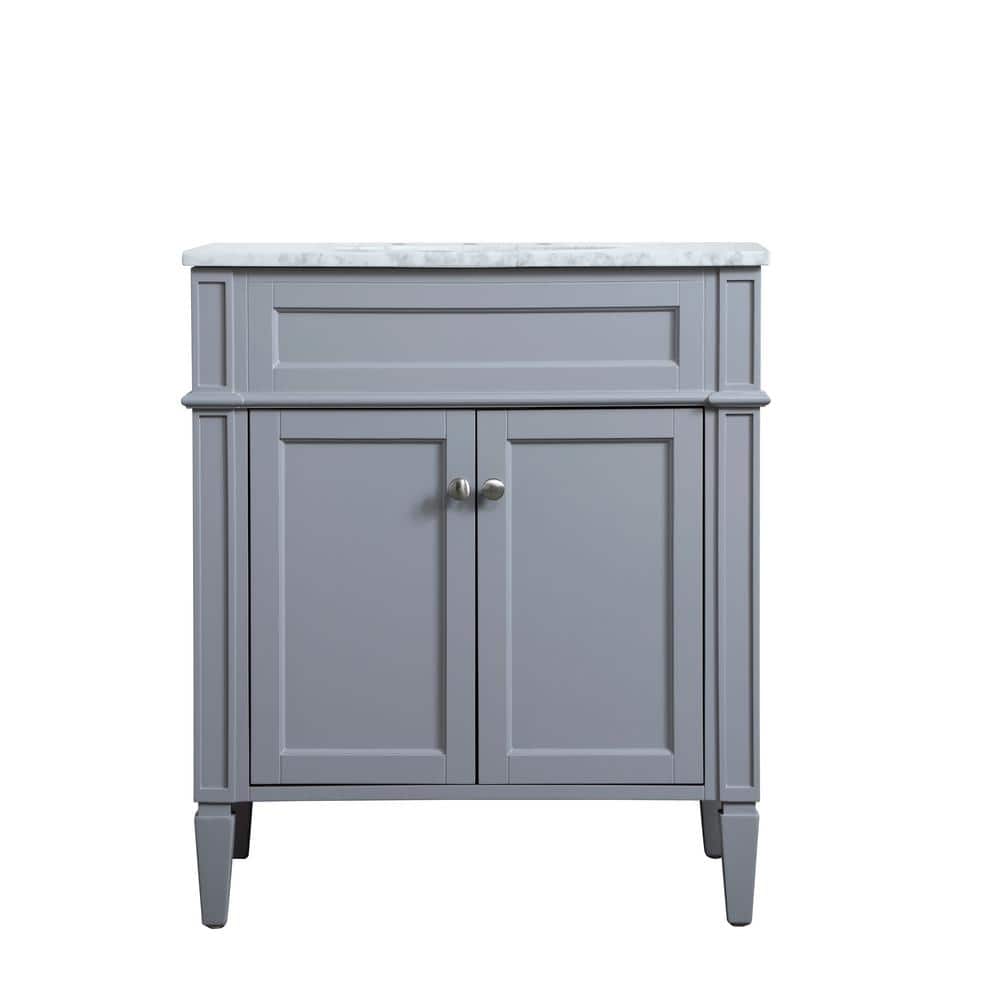 Timeless Home 30 in. W x 21.5 in. D x 35 in. H Single Bathroom Vanity in Gr