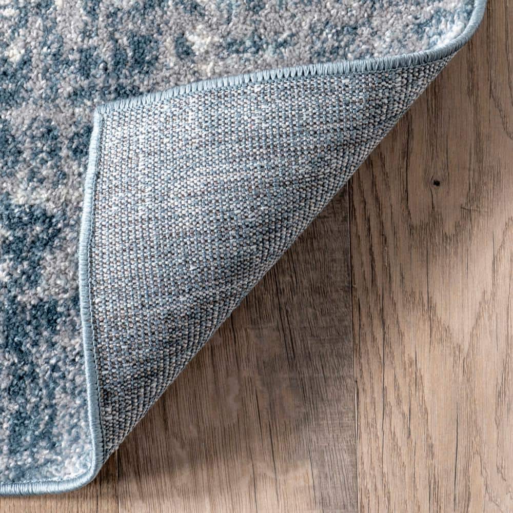 Blue 4' x 6' Synthetic Medallion Reversible Area Rug
