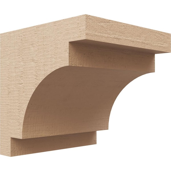 Ekena Millwork 7 in. x 7 in. x 7 in. Wide Mediterranean Rough Cedar Woodgrain TimberThane Corbel, Primed Tan