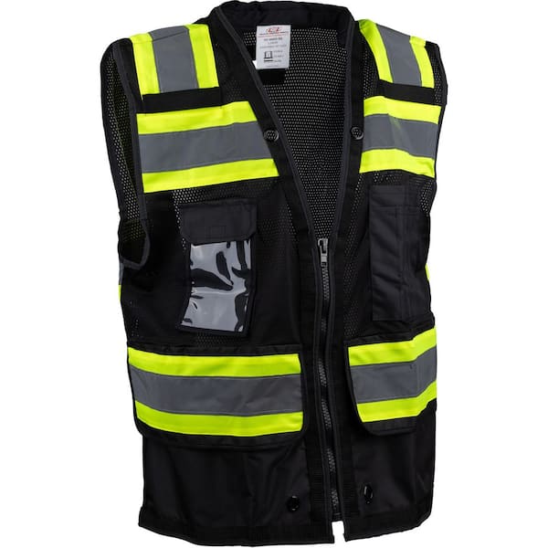 Medium ANSI Type O Class 1 Black 2-Tone 11-Pocket Tech-Ready Mesh Surveyors Vest