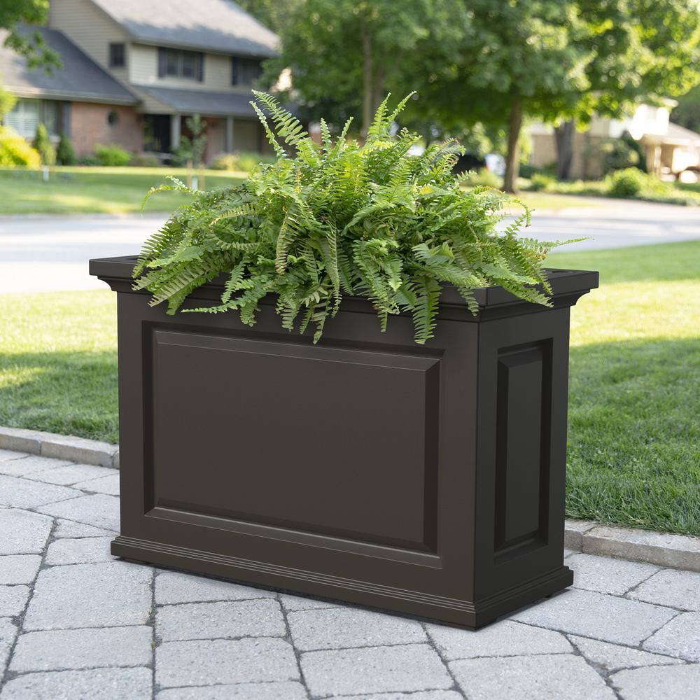 Espresso Brown Extra Large Resin Self-Watering Outdoor Planter