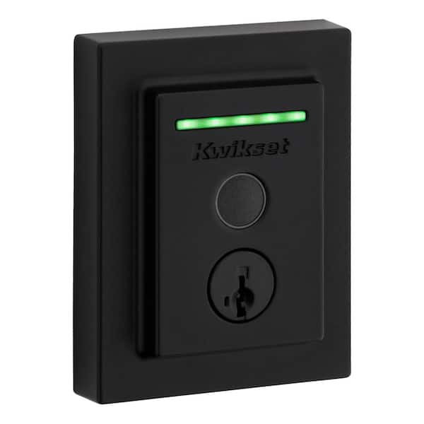 Kwikset Halo Touch Matte Black Contemporary Fingerprint WiFi Electronic Smart Lock Deadbolt Featuring SmartKey Security