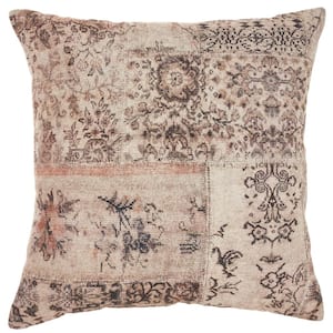 Nicole Curtis Gray Multicolor Floral Removable Cover 20 in. x 20 in. Throw Pillow