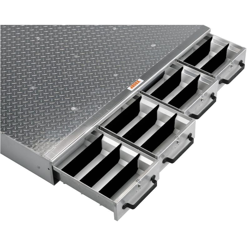 Jobox 12 in. W x 24 in. H x 50 in. L 2-Drawer Long Stacked Heavy-Duty Aluminum Drawer Storage