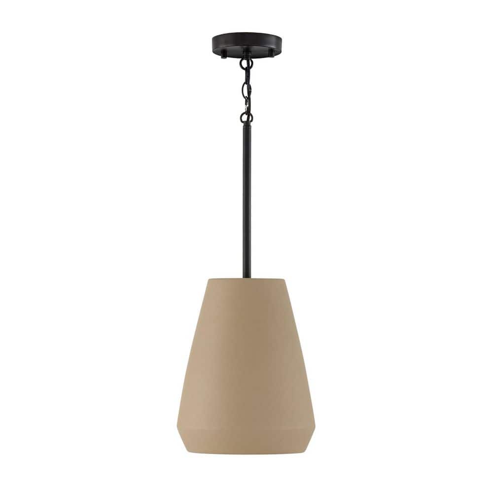 Della 100-Watt 1-Light Terracotta Sienna and Matte Black Handcrafted Small Pendant Light with No Bulbs Included price history on PriceWatchPro