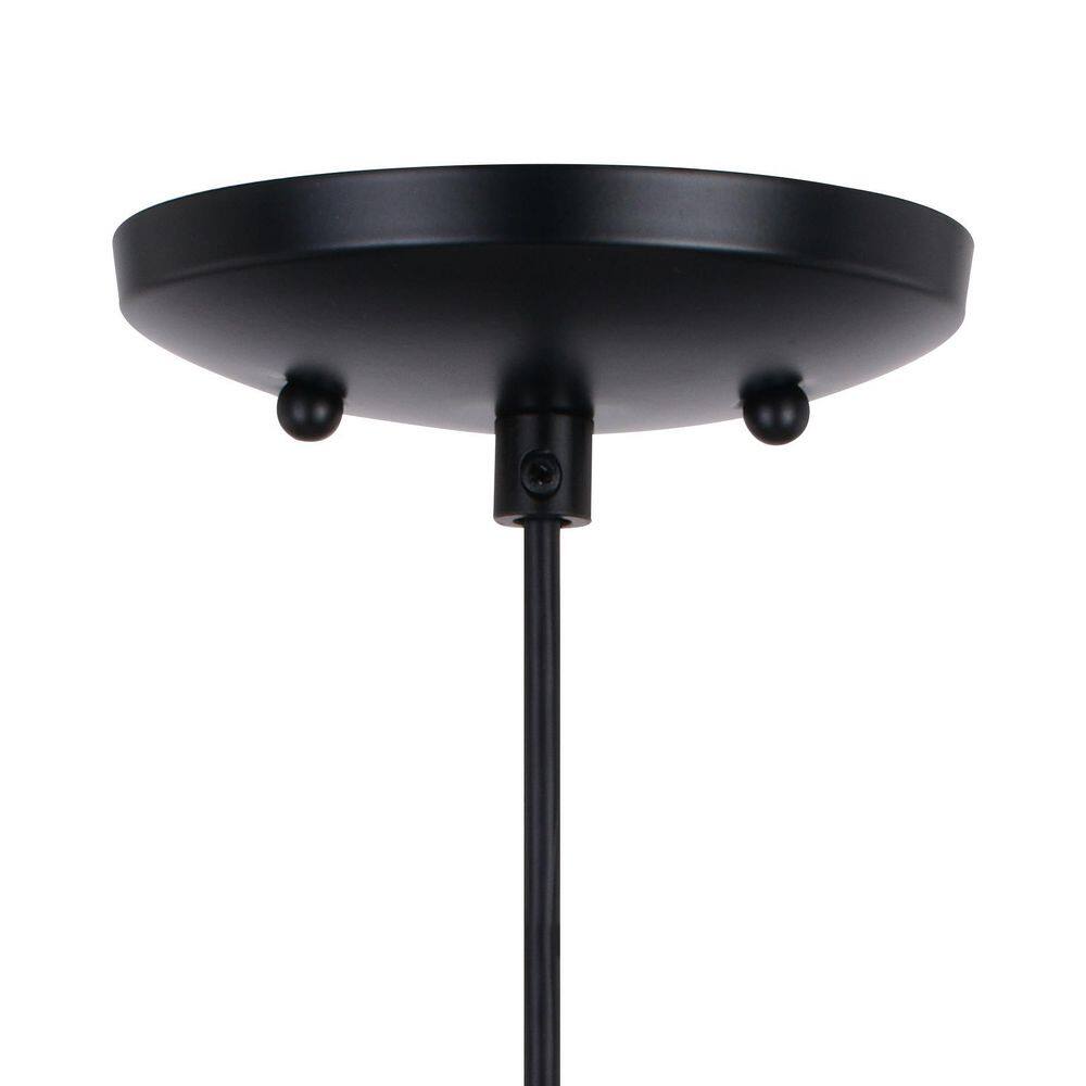 Milano Matte Black Mini Pendant with Azzura Glass Shade