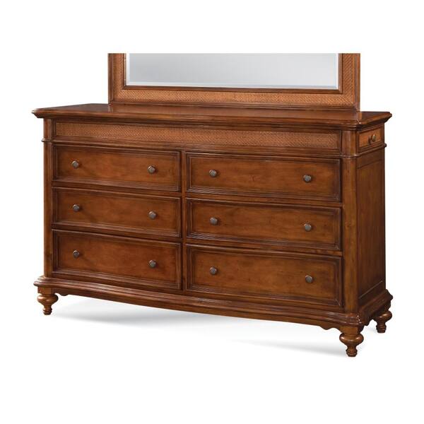 American Woodcrafters Hudson Bay 6-Drawer Golden Brown Dresser