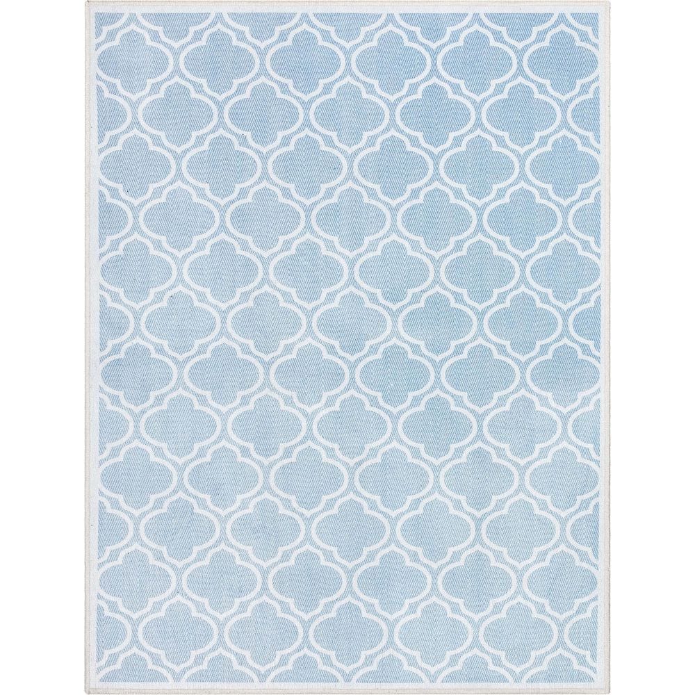 Apollo Lattice Moroccan Trellis Light Blue Ivory 3 ft. 3 in. x 5 ft. Machine Washable Area Rug price history on PriceWatchPro